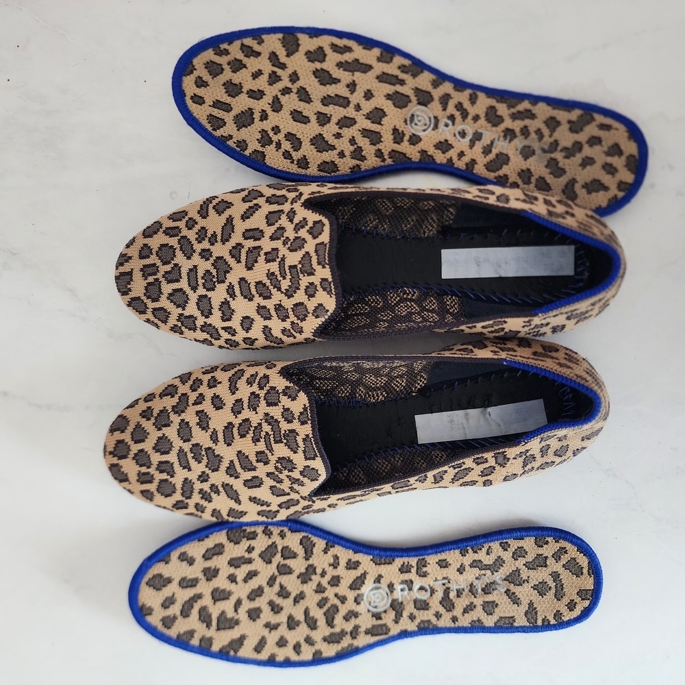 Rothy's Brown and Black Leopard Print Loafers - Picture 9 of 12